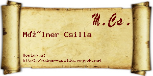 Mülner Csilla névjegykártya